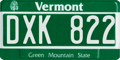 VT license plate DXK822
