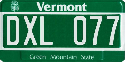 VT license plate DXL077