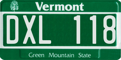 VT license plate DXL118
