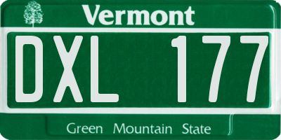 VT license plate DXL177