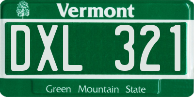 VT license plate DXL321
