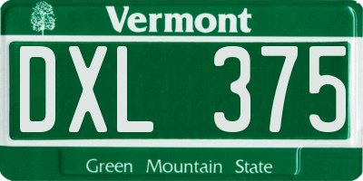VT license plate DXL375