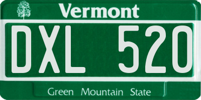 VT license plate DXL520
