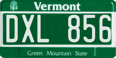 VT license plate DXL856
