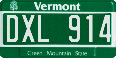VT license plate DXL914