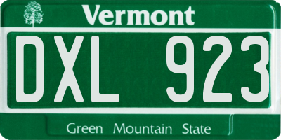 VT license plate DXL923