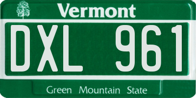 VT license plate DXL961