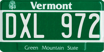 VT license plate DXL972