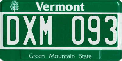 VT license plate DXM093