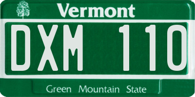 VT license plate DXM110