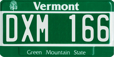 VT license plate DXM166