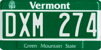 VT license plate DXM274