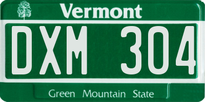 VT license plate DXM304