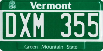 VT license plate DXM355