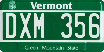 VT license plate DXM356