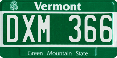 VT license plate DXM366