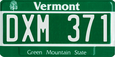 VT license plate DXM371