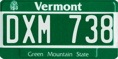 VT license plate DXM738