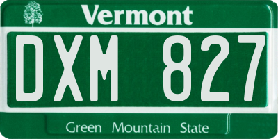 VT license plate DXM827