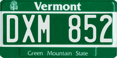 VT license plate DXM852