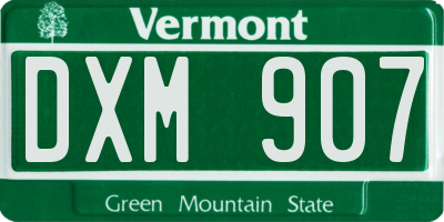 VT license plate DXM907