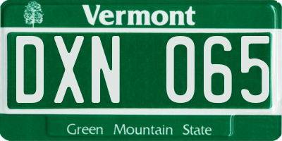 VT license plate DXN065