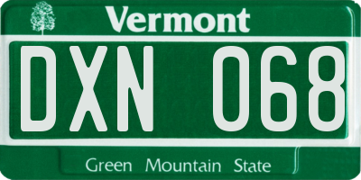 VT license plate DXN068