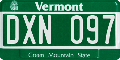 VT license plate DXN097