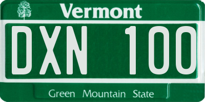 VT license plate DXN100
