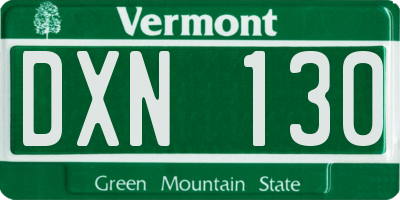 VT license plate DXN130