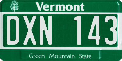 VT license plate DXN143