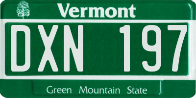 VT license plate DXN197