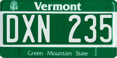 VT license plate DXN235