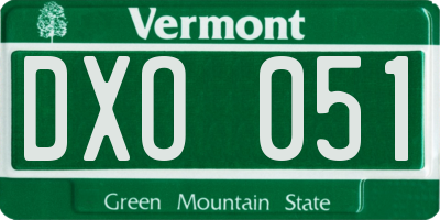VT license plate DXO051