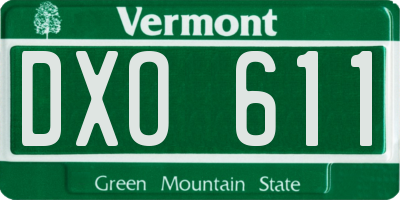 VT license plate DXO611