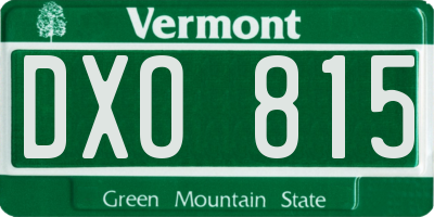VT license plate DXO815