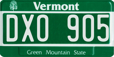 VT license plate DXO905