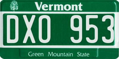 VT license plate DXO953