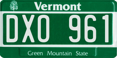 VT license plate DXO961