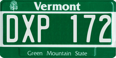 VT license plate DXP172