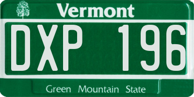 VT license plate DXP196