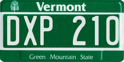 VT license plate DXP210