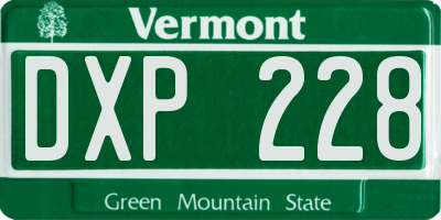 VT license plate DXP228