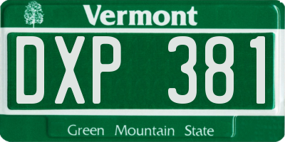 VT license plate DXP381