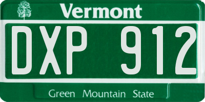 VT license plate DXP912