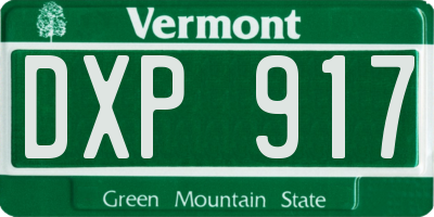 VT license plate DXP917