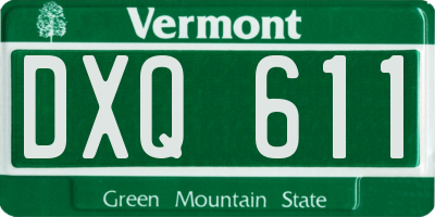 VT license plate DXQ611