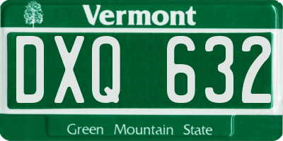 VT license plate DXQ632