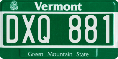 VT license plate DXQ881
