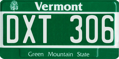 VT license plate DXT306